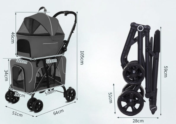 Dog & Cat  Lightweight Folding Trolley